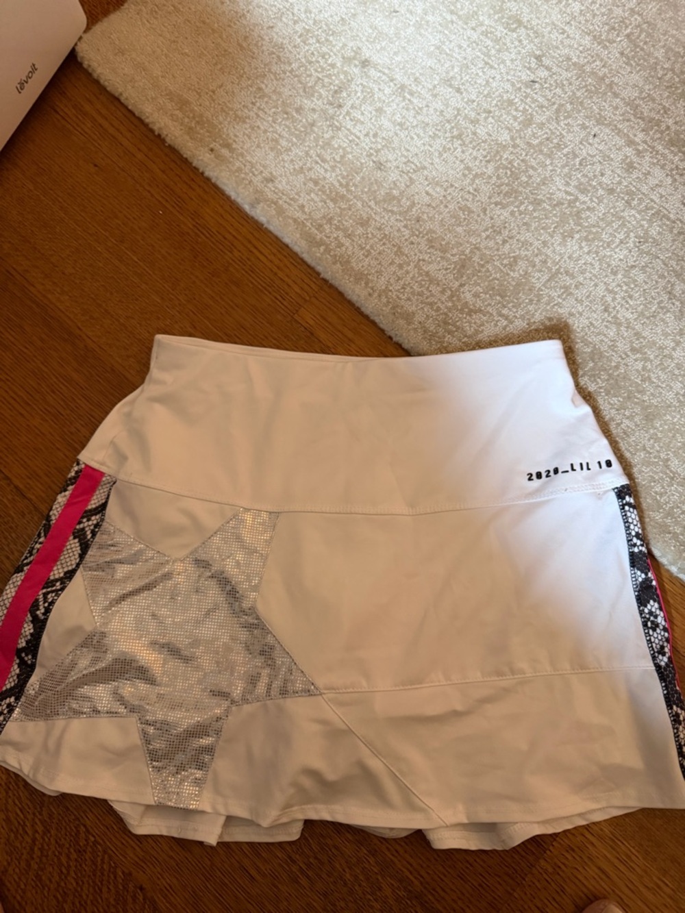 Lucky in love White Athletic Skort with Star Accent